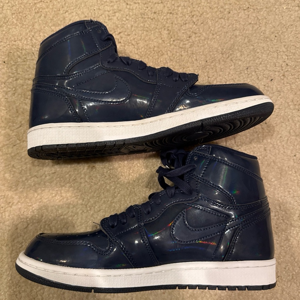 Navy Blue High-Top Sneakers